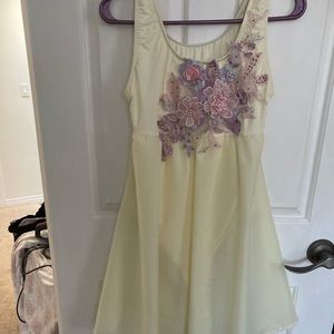 Lyrical dance costume cream color AM fits more like AS body suit built in